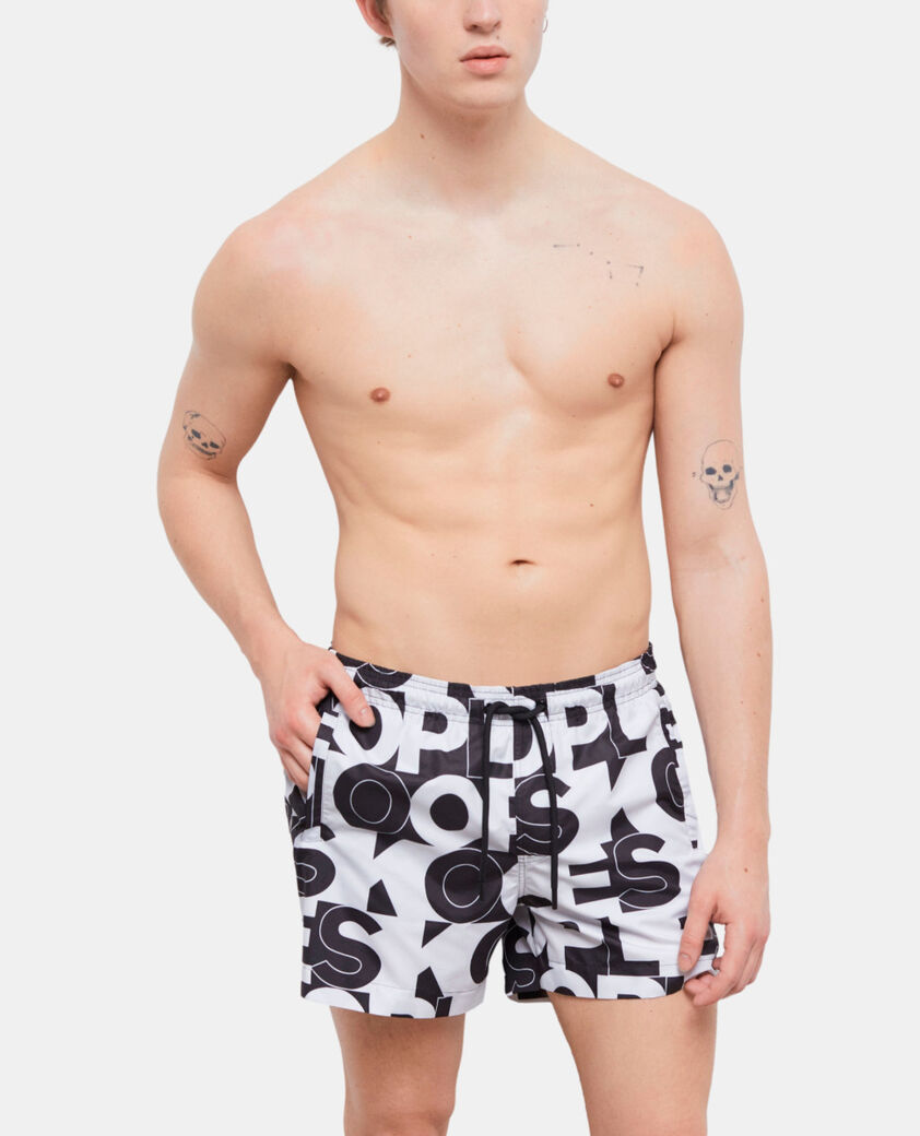 The Kooples MEN BLACK swim shorts with logo