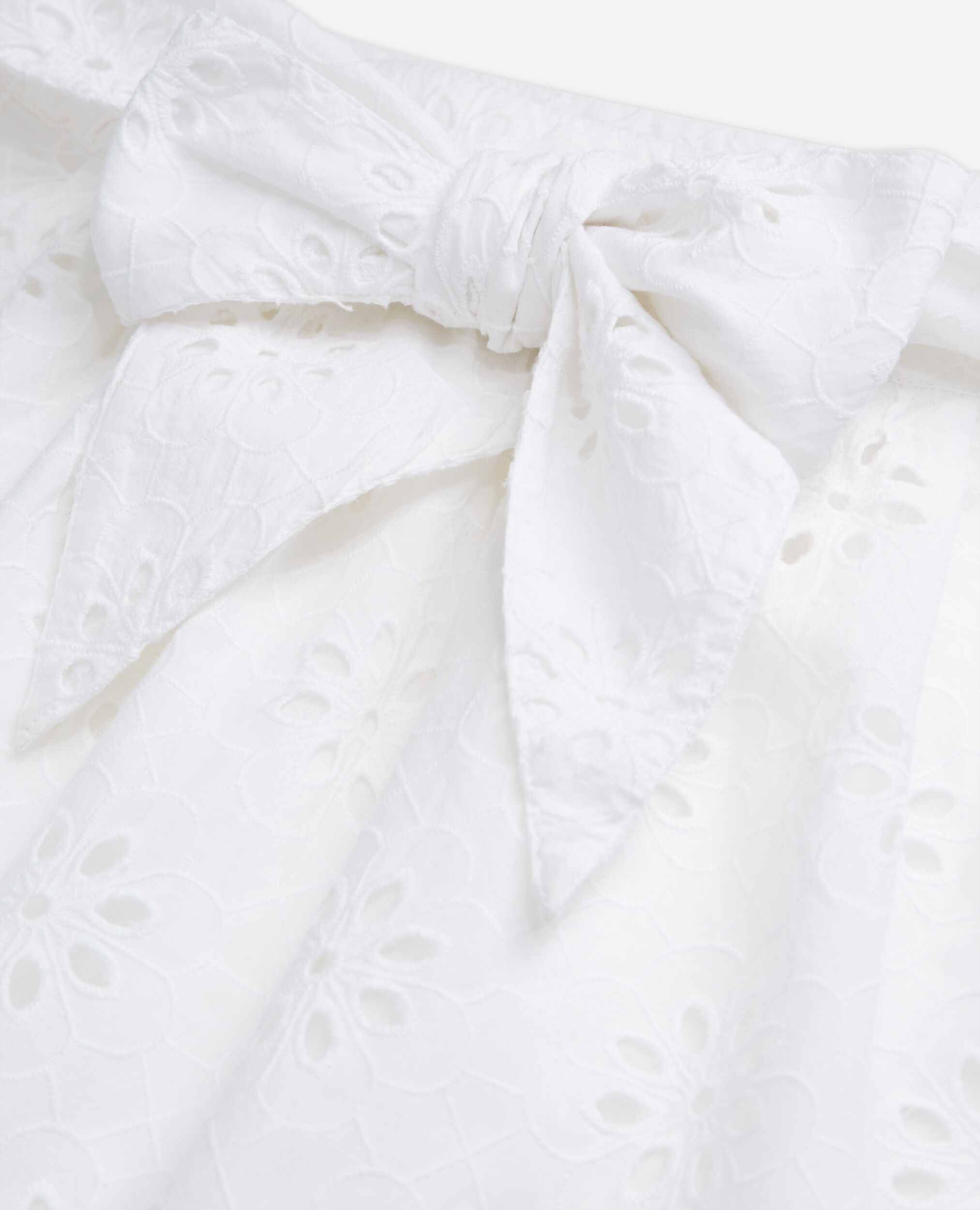Jupe courte blanche en broderie Anglaise, WHITE, hi-res image number null