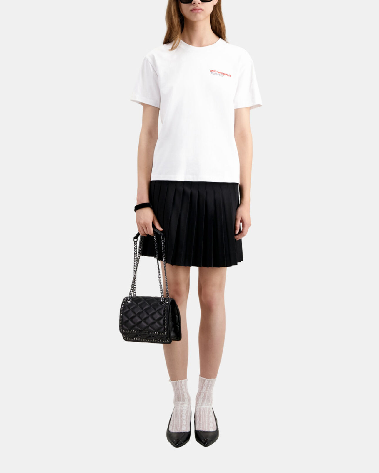The Kooples FEMME WHITE t-shirt femme i love kooples blanc