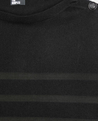 The Kooples WOMEN BLACK striped wool and cashmere sweater