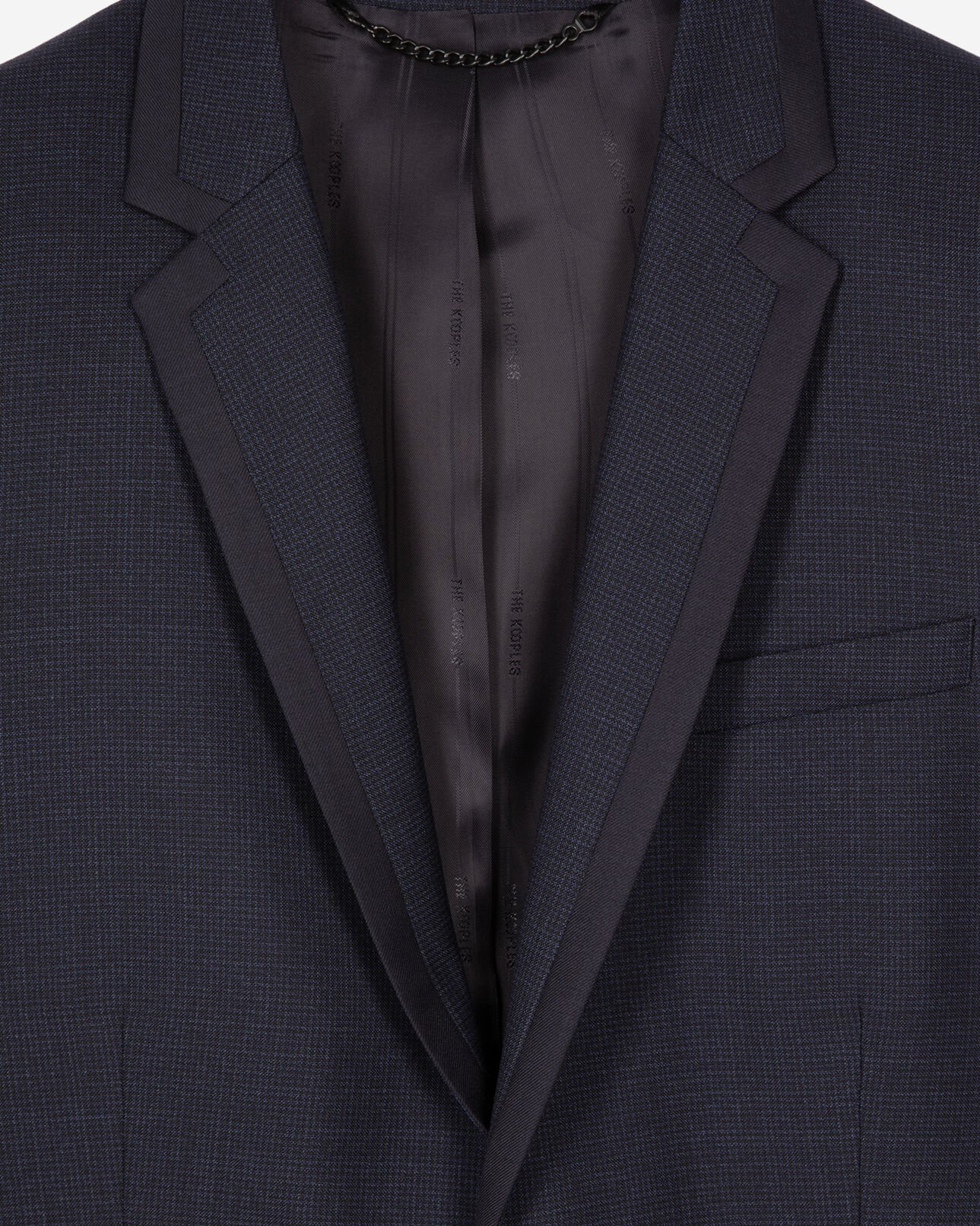The Kooples MEN NAVY blue houndstooth wool suit jacket