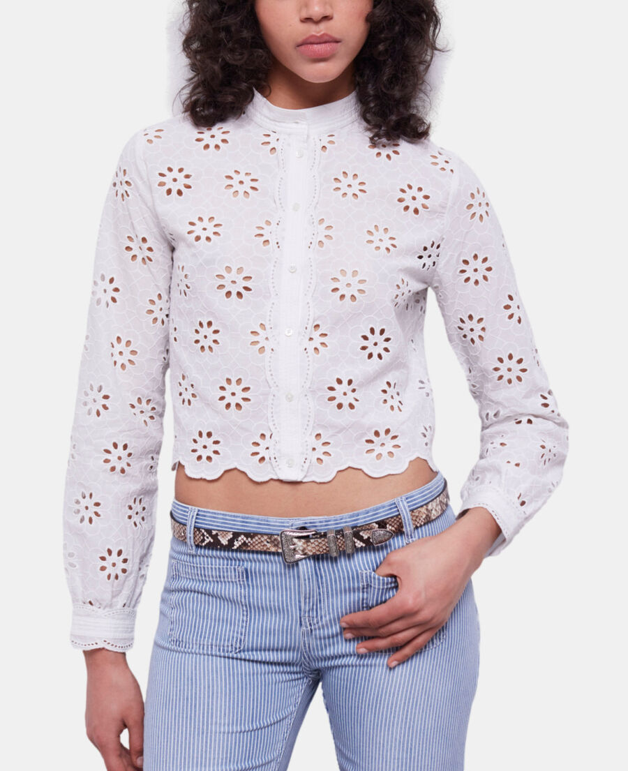 The Kooples MIXED BEIGE-BROWN thin snakeskin-effect leather belt with western-style buckle