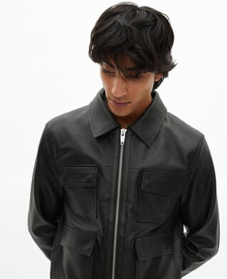 The Kooples H BLACK black leather jacket