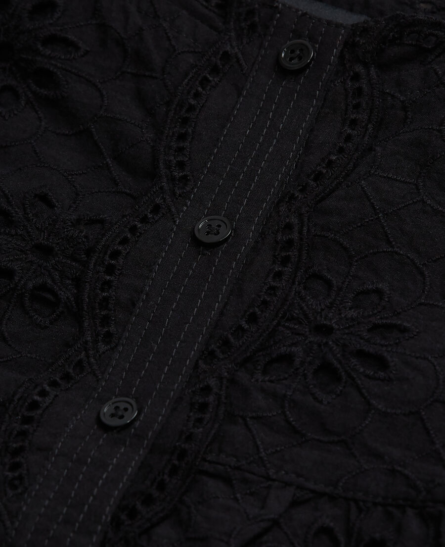 short black top with broderie anglaise