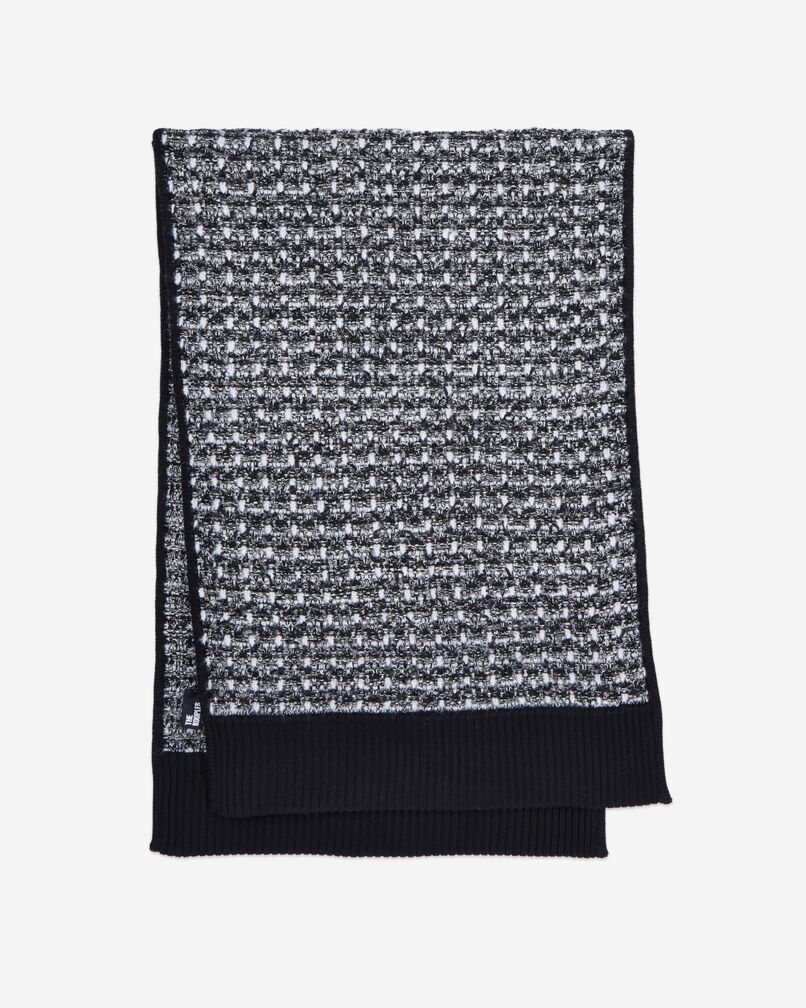 The Kooples DAMEN BLACK / WHITE schwarz-weißer schal mit pailletten aus tweed