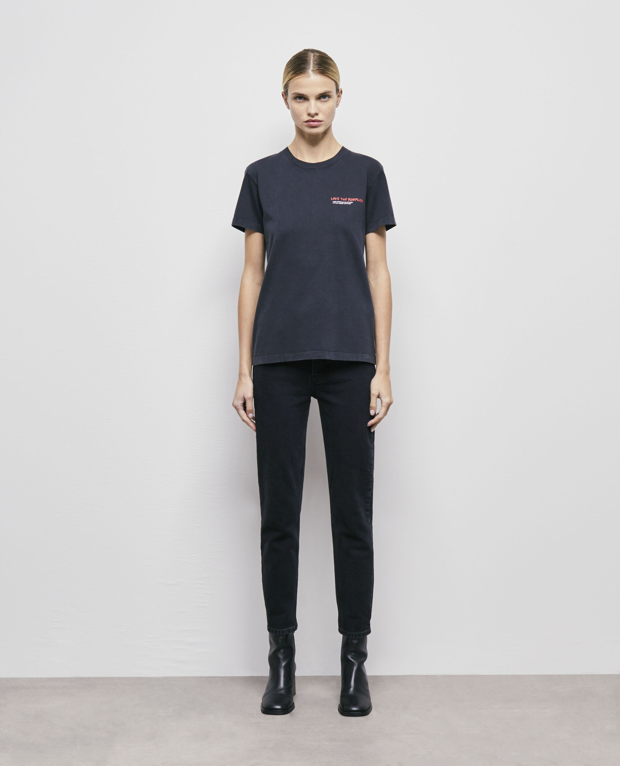 Schwarzes T-Shirt Damen „Love Kooples“, BLACK WASHED, hi-res image number null