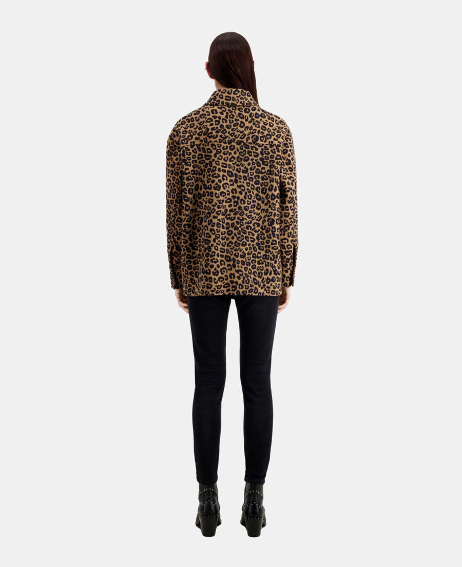 chaqueta sobrecamisa leopardo mezcla lana