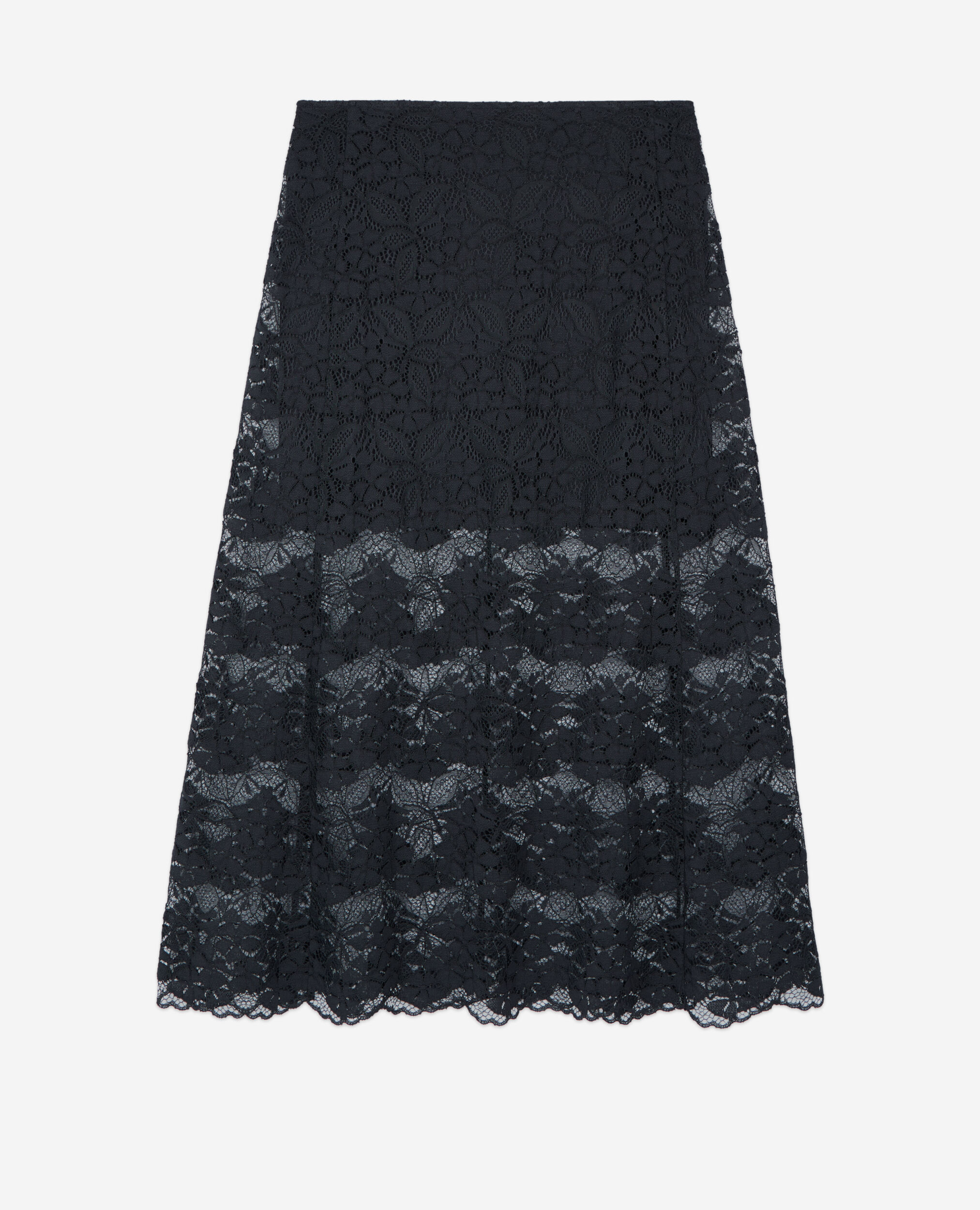 Long black lace skirt, BLACK, hi-res image number null