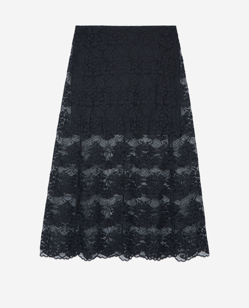 The Kooples FEMME BLACK jupe longue en dentelle noire