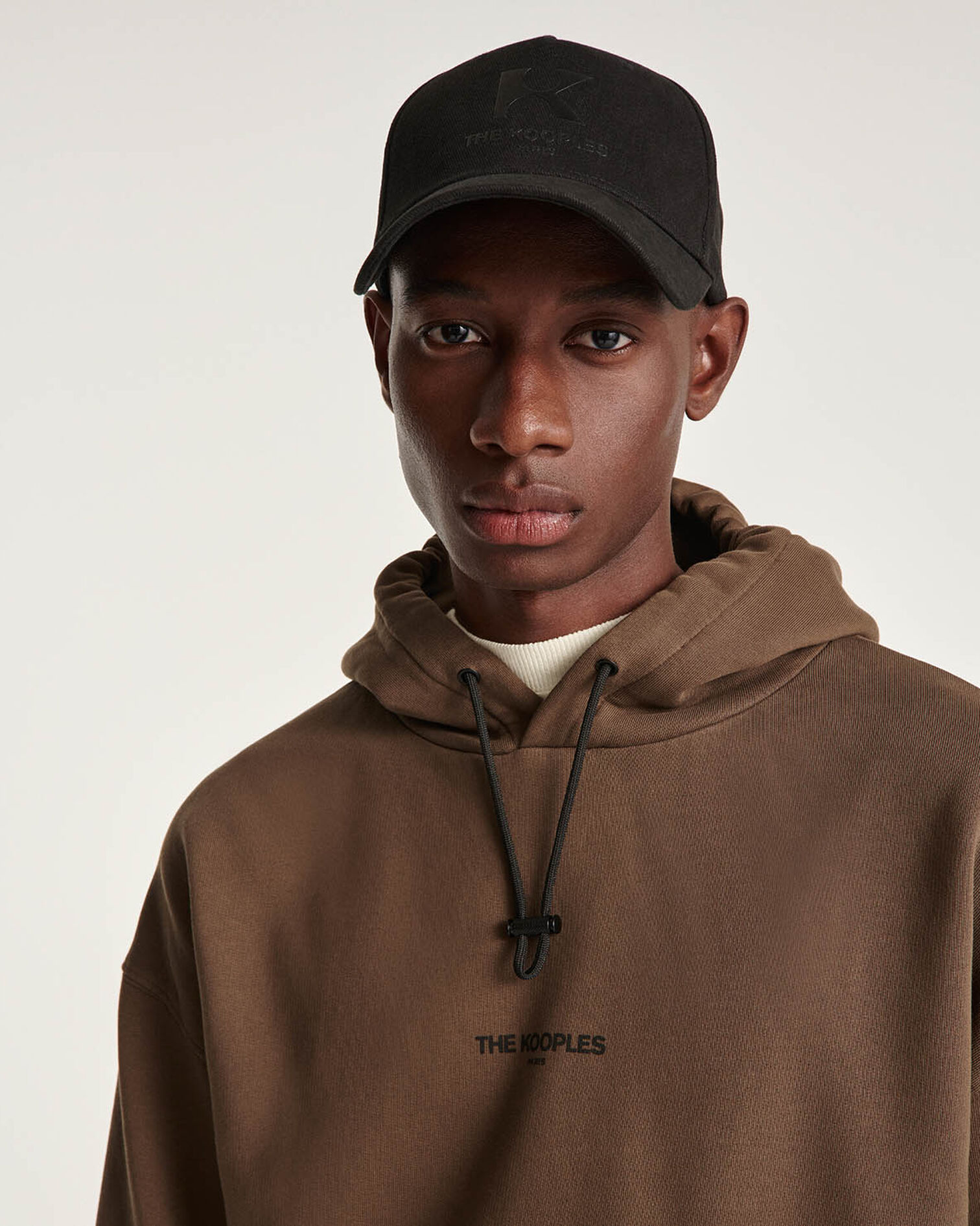 Chocolate cotton hoodie with logo, BROWN, hi-res image number null