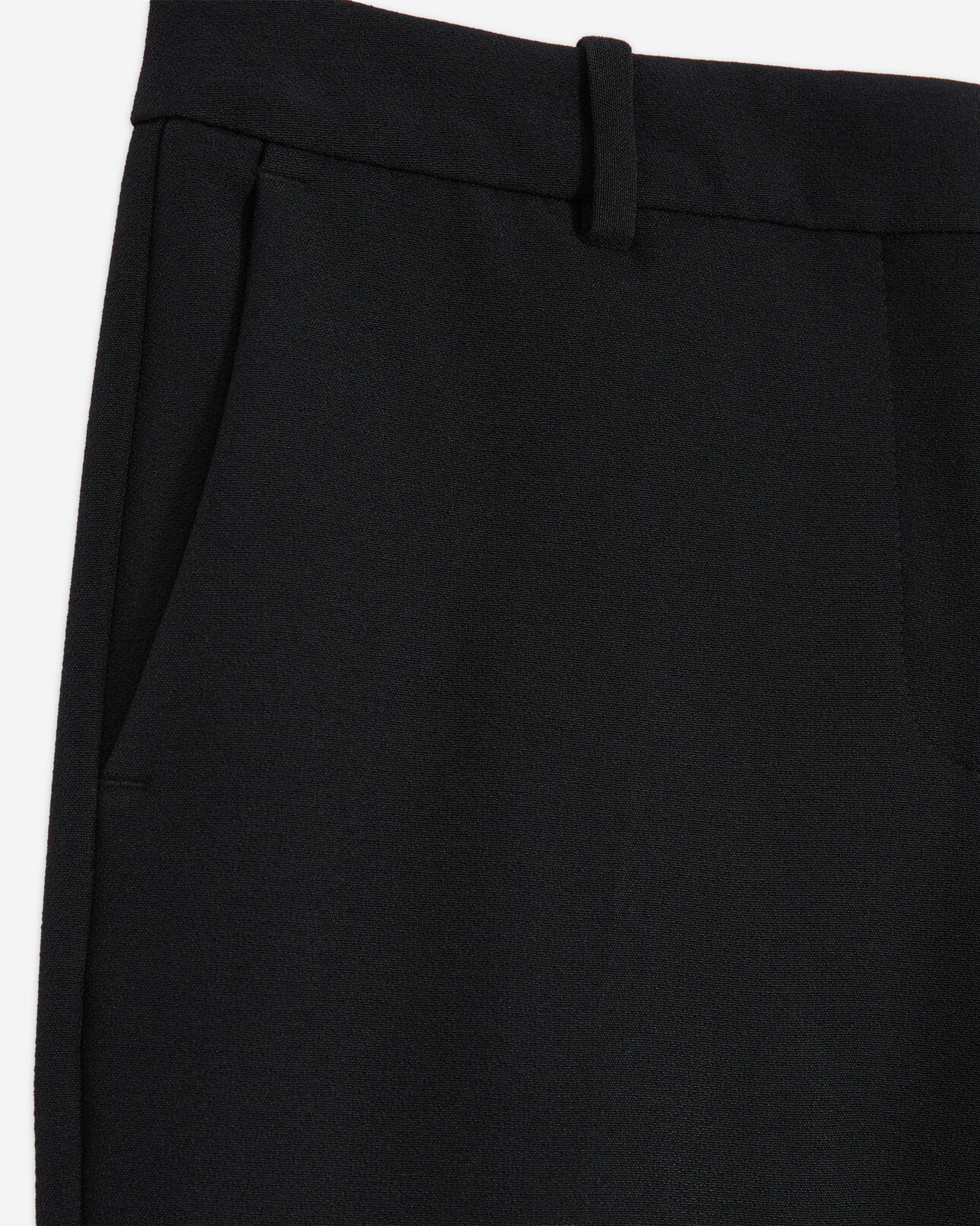 The Kooples DAMEN BLACK gerade geschnittene, maßgeschneiderte hose aus schwarzem crêpe