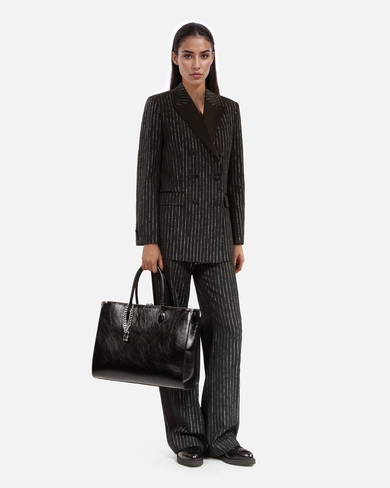 The Kooples DAMEN BLACK gestreifte schneiderjacke schwarz