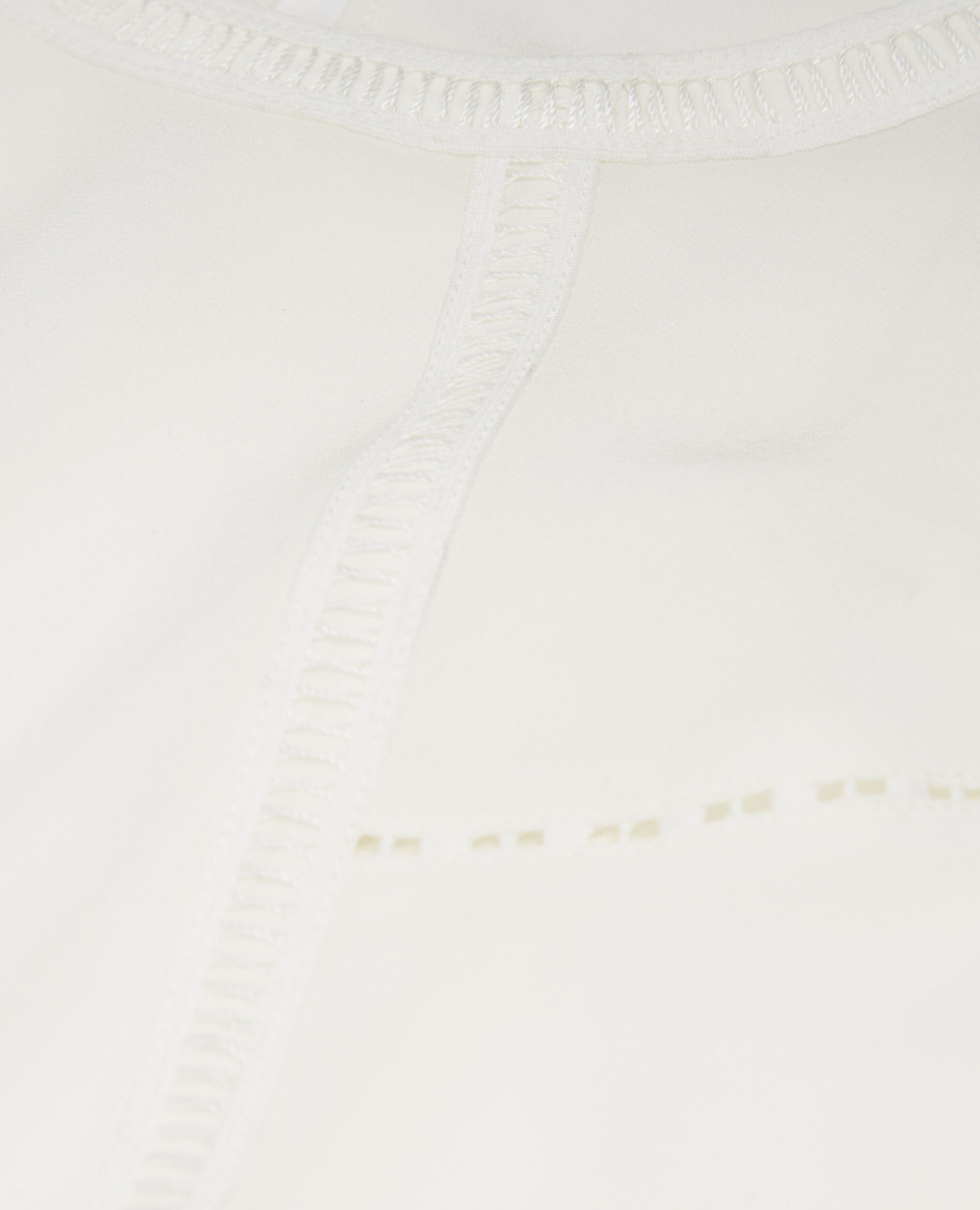 Weißes Seidentop mit dreiviertellangen Ärmeln, OFF WHITE, hi-res image number null