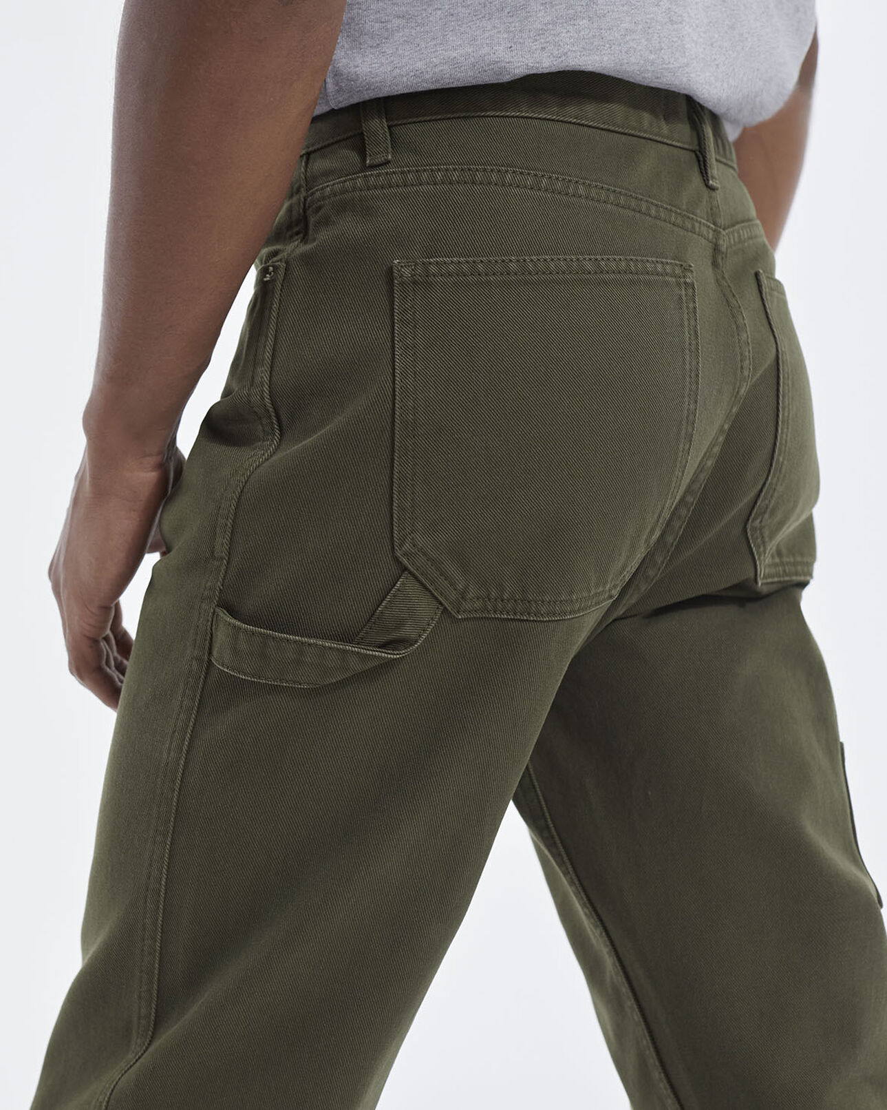 The Kooples MEN KAKI khaki straight-cut jeans w/ five pockets