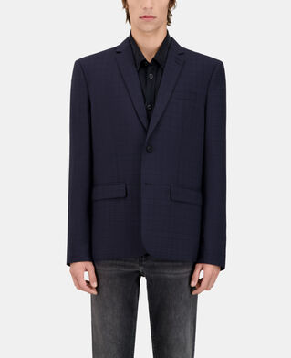 The Kooples HOMME NAVY veste de costume prince de galles en laine