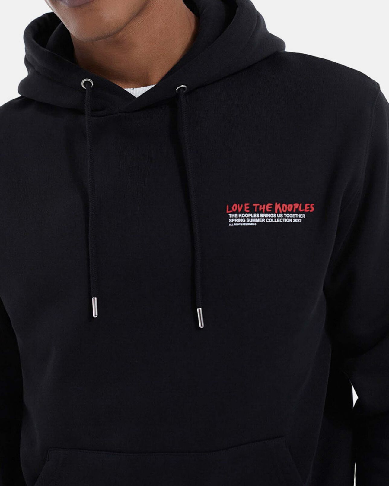 The Kooples HOMME BLACK sweat coton noir motif love the kooples