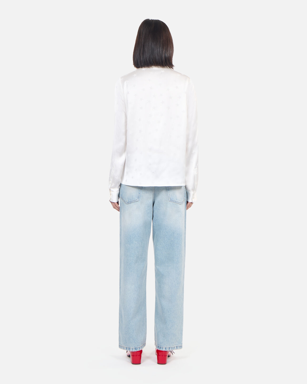The Kooples DAMEN ECRU ecrufarbenes jacquard-hemd