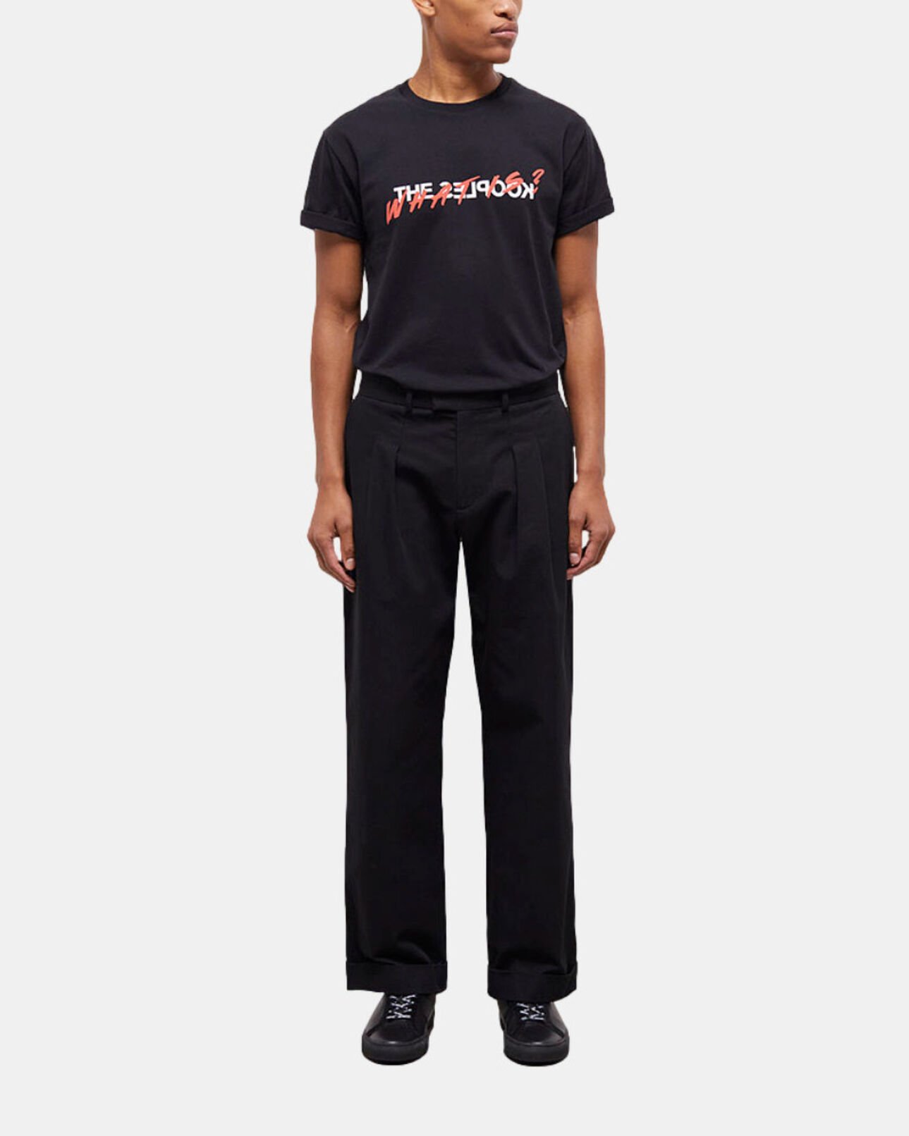 The Kooples HOMME BLACK pantalon large noir