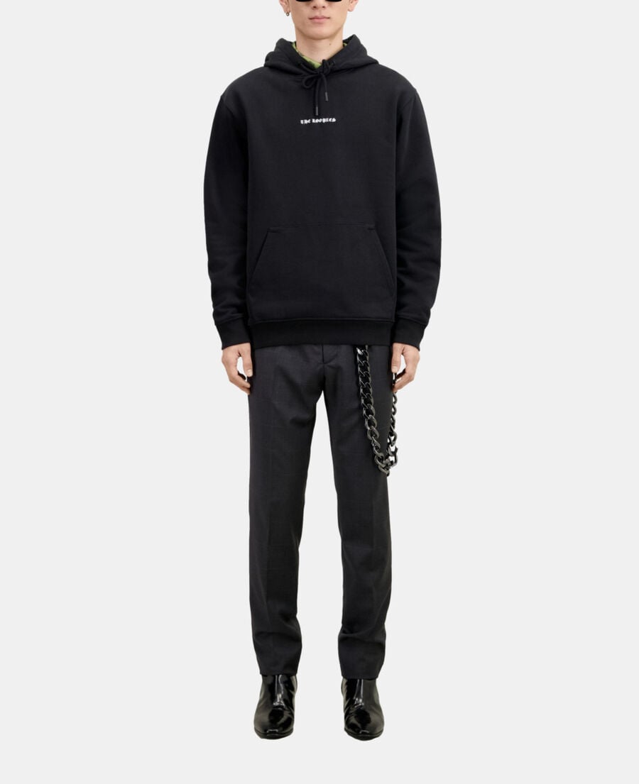 The Kooples MEN BLACK black hoodie with skull heart serigraphy