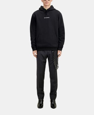 The Kooples MEN BLACK black hoodie with skull heart serigraphy