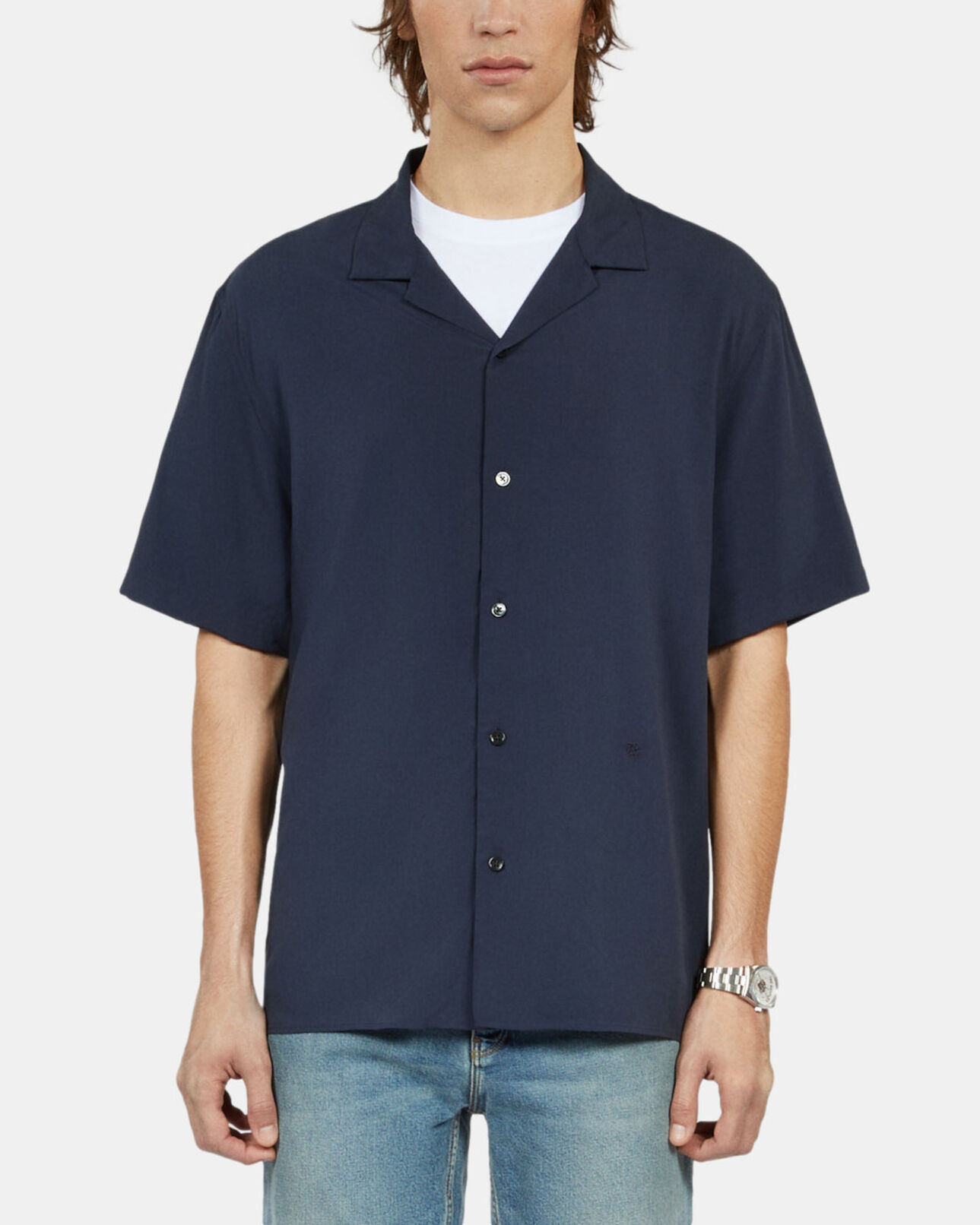 The Kooples HOMME NAVY chemise manches courtes bleu marine
