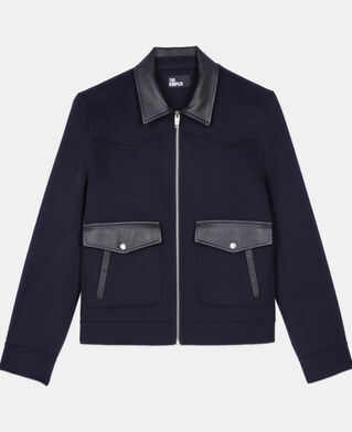 The Kooples HOMBRE NAVY chaqueta lana doble cara azul marino