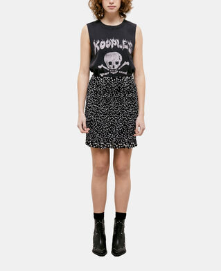 The Kooples WOMEN BLACK WHITE short printed skirt