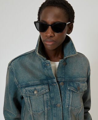 The Kooples WOMEN MEDIUM BLUE blue denim jacket