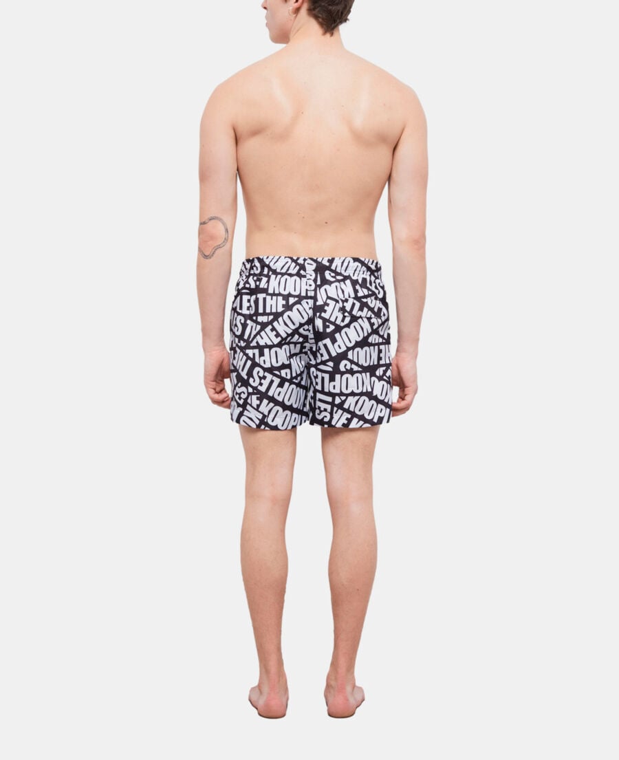 The Kooples HERREN BLACK badeshorts mit logo-tape