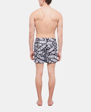 The Kooples HERREN BLACK badeshorts mit logo-tape