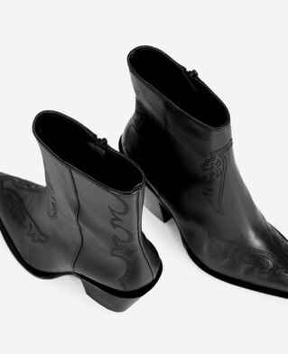 The Kooples FEMME BLACK bottines à talons en cuir noires