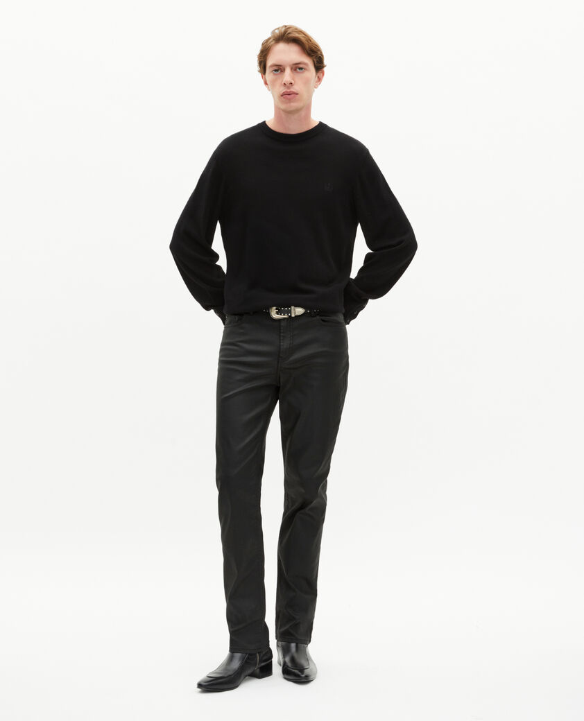 The Kooples HOMBRE BLACK pantal&oacute;n slim de piel negro