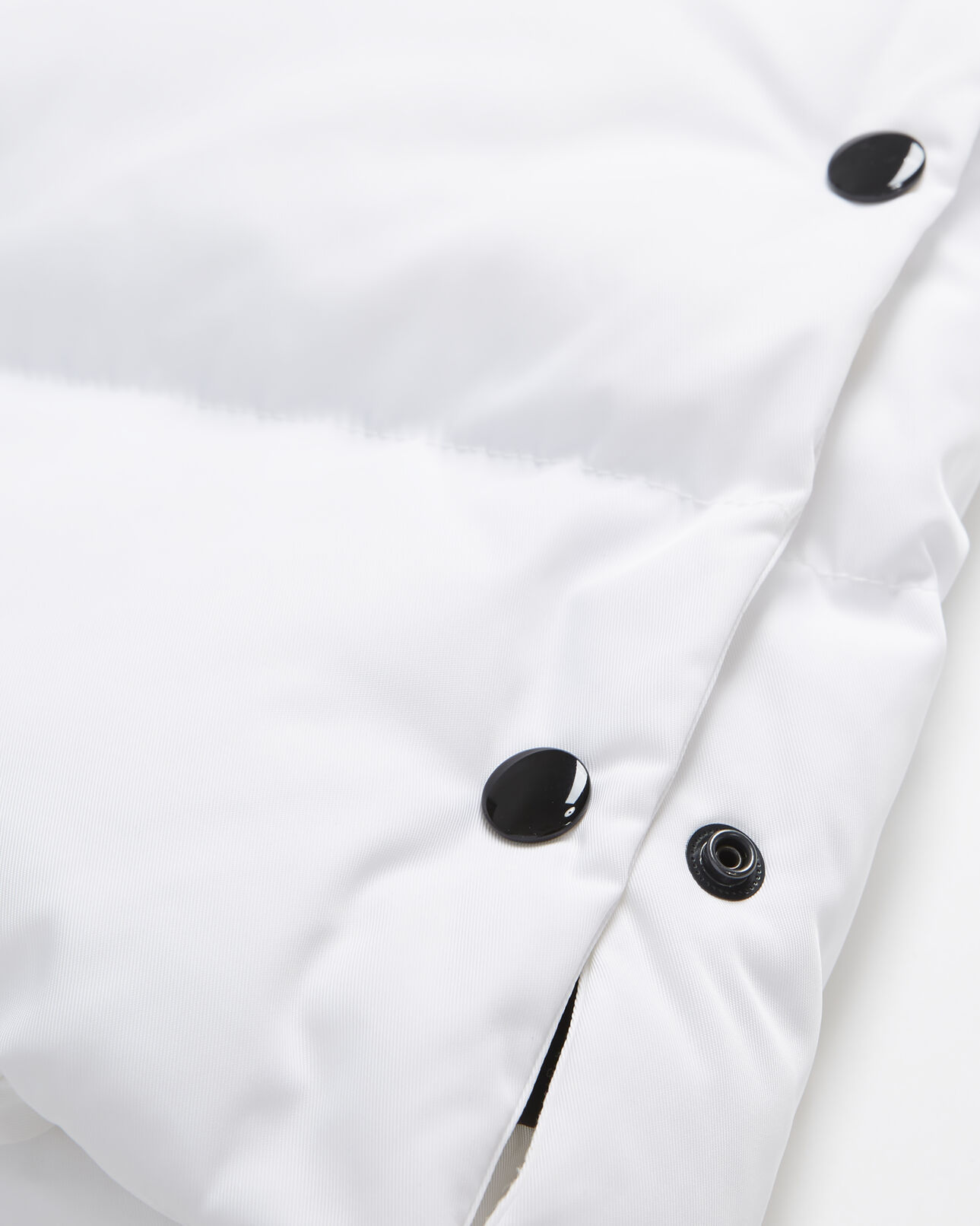 The Kooples FEMME WHITE doudoune longue blanche bretelles à logo