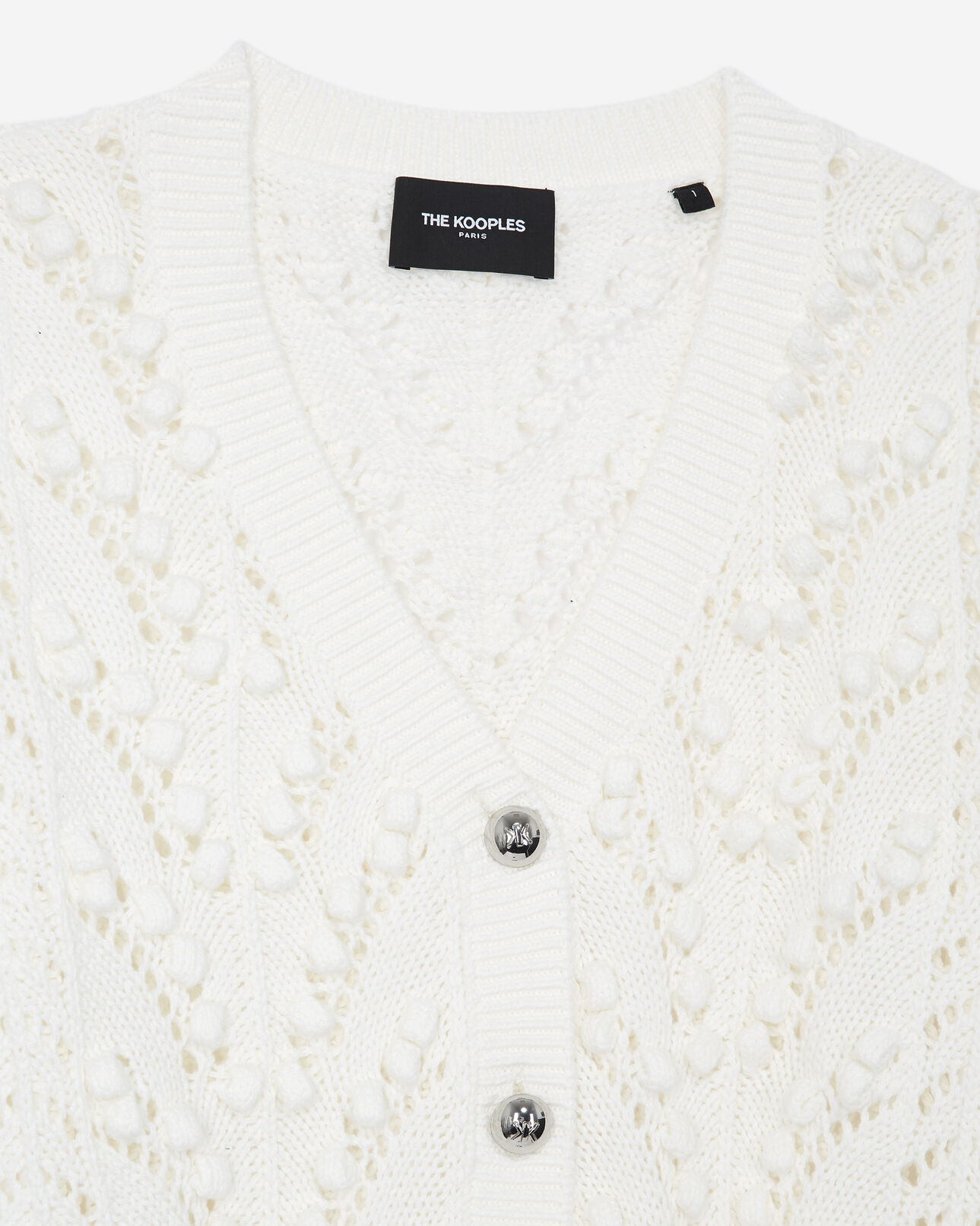 The Kooples FEMME ECRU cardigan coton écru à torsades