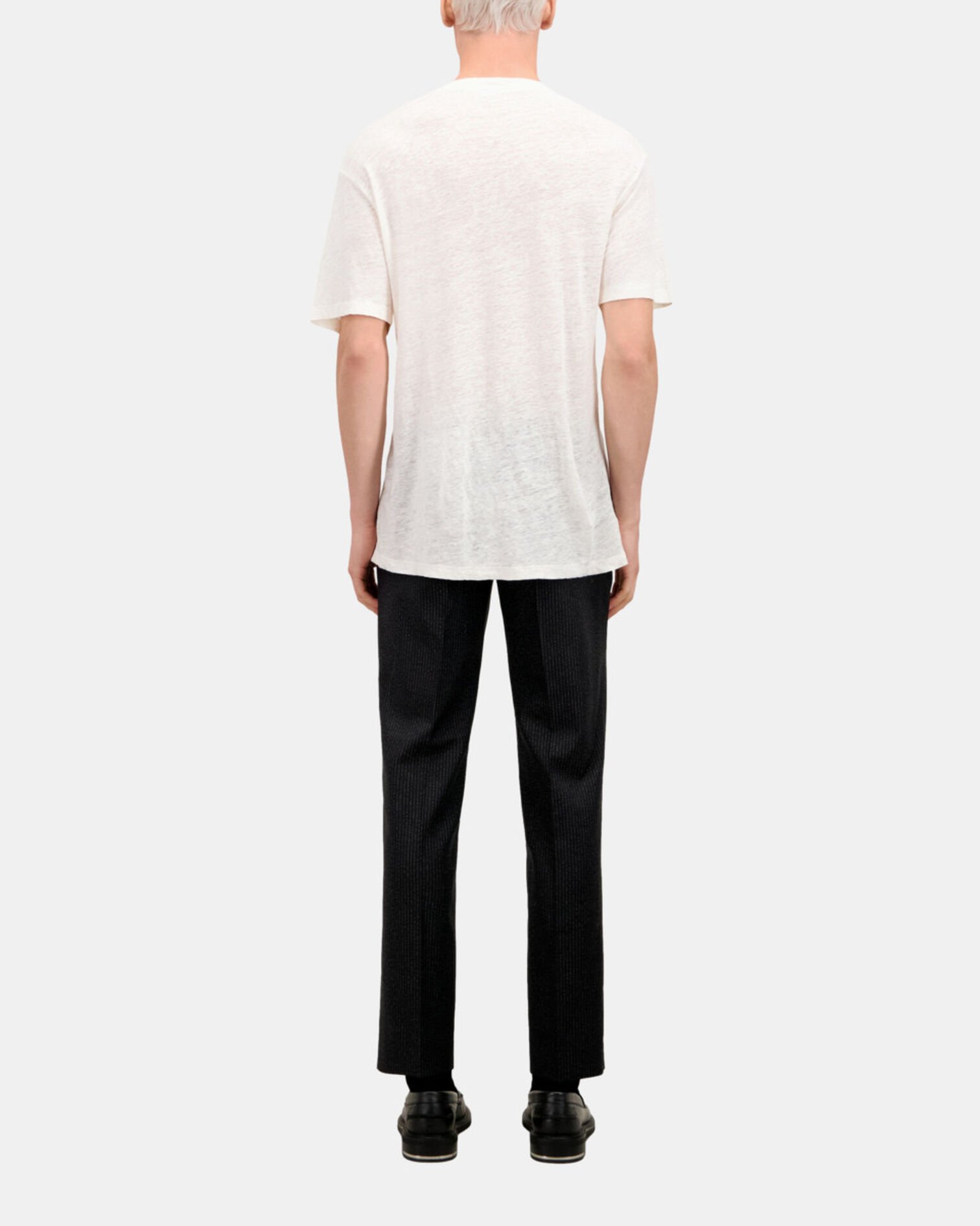 T-shirt Homme ecru en lin avec blason, ECRU, hi-res image number null