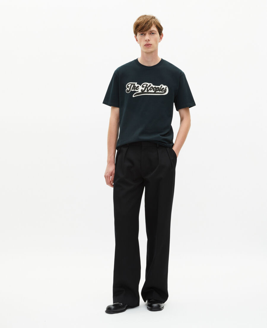 The Kooples H BOTTLE GREEN t-shirt with dark green patch