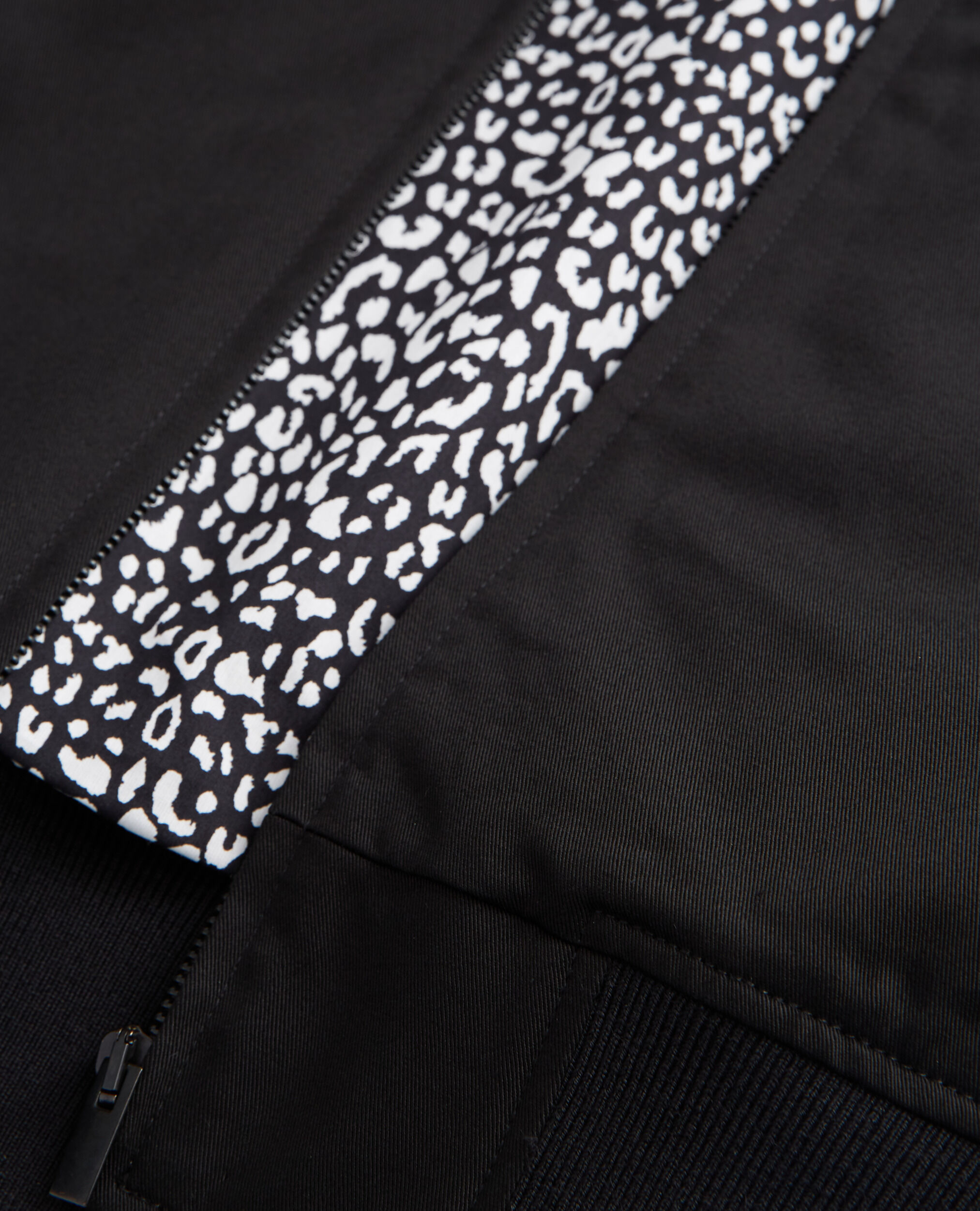 Black jacket with leopard print lining, BLACK, hi-res image number null