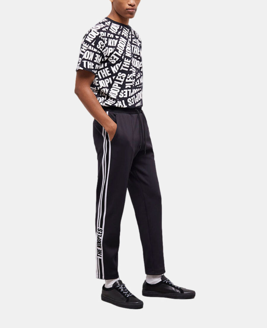 black logo joggers