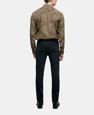 The Kooples H BLACK WASHED black slim-fit jeans