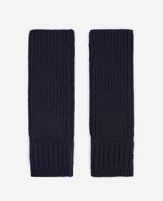 The Kooples WOMEN DARK BLUE navy blue wool mittens