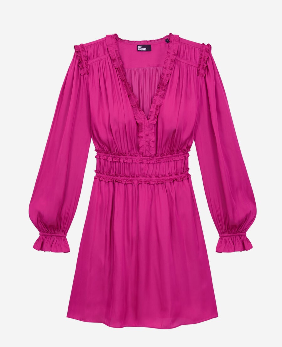 The Kooples FEMME PINK robe courte rose avec fronces