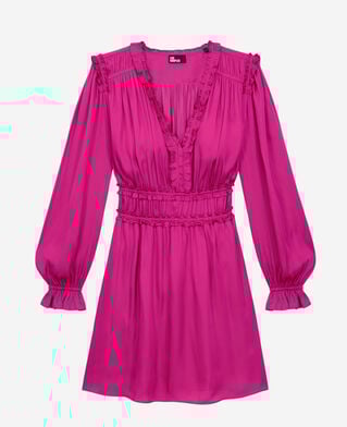 The Kooples FEMME PINK robe courte rose avec fronces