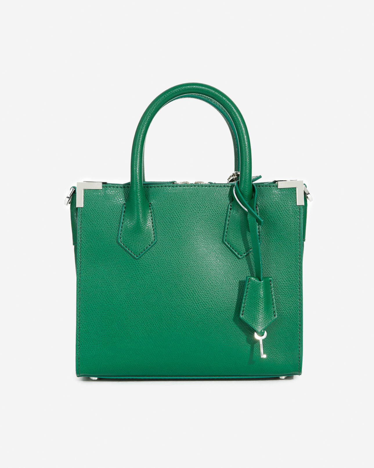 The Kooples FEMME GREEN sac ming medium cuir grainé vert