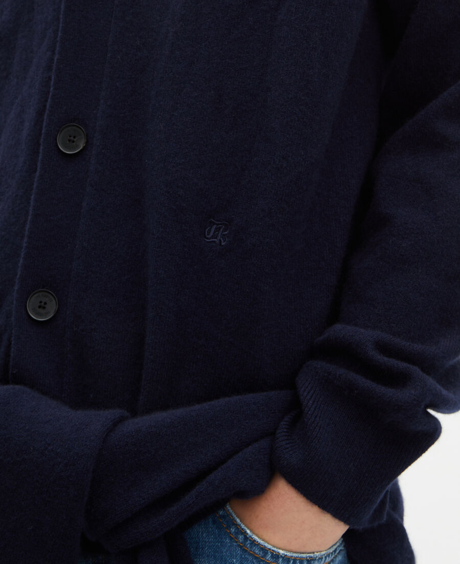 The Kooples HERREN NAVY strickjacke aus kaschmir in marine