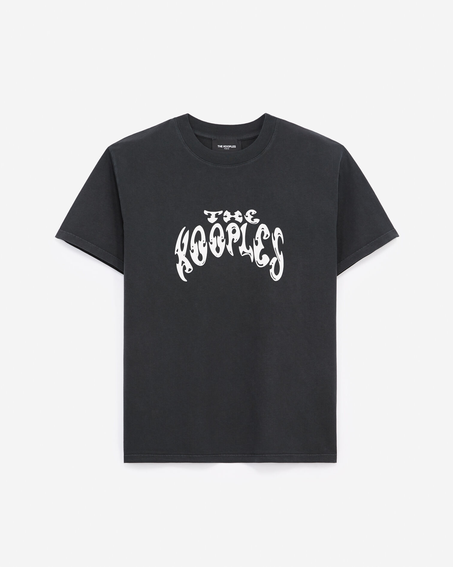 T-shirt noir coton logo rock The Kooples, BLACK WASHED, hi-res image number null