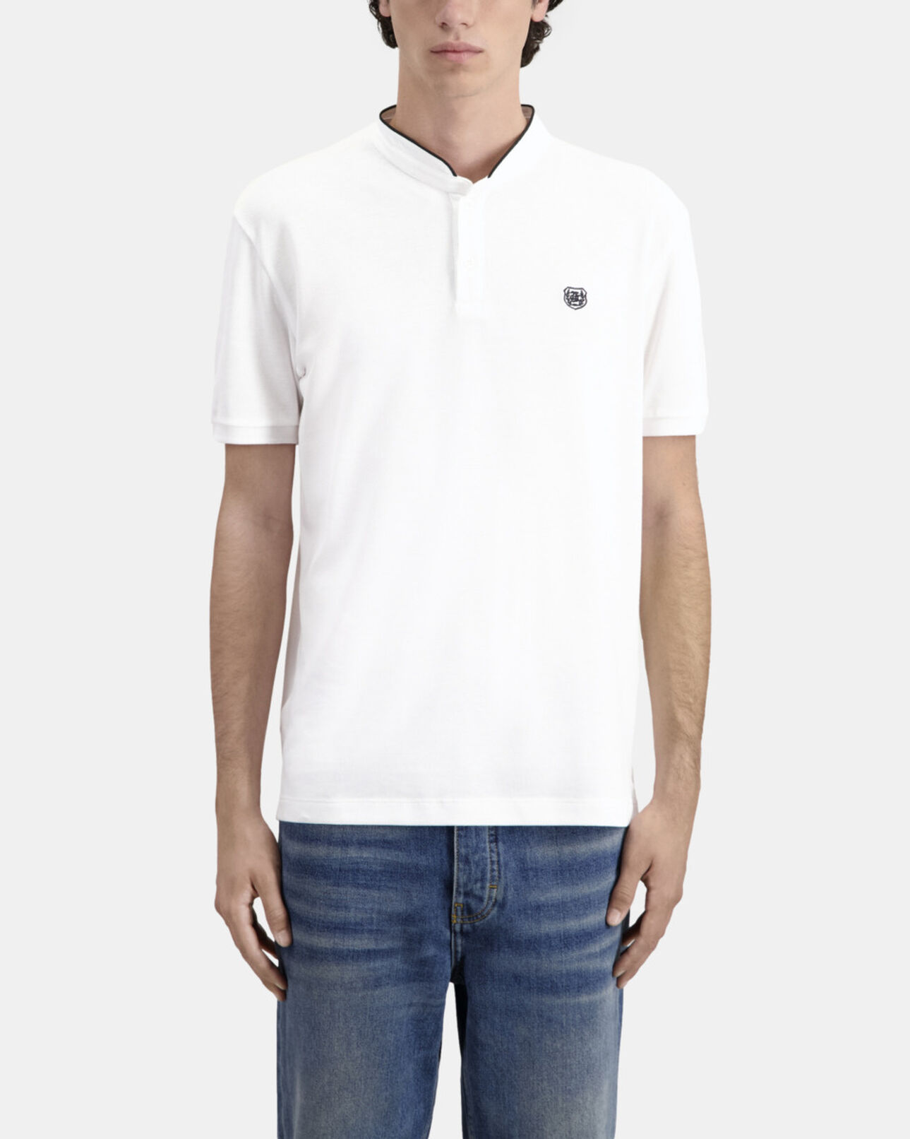The Kooples MEN WHITE white cotton polo t-shirt