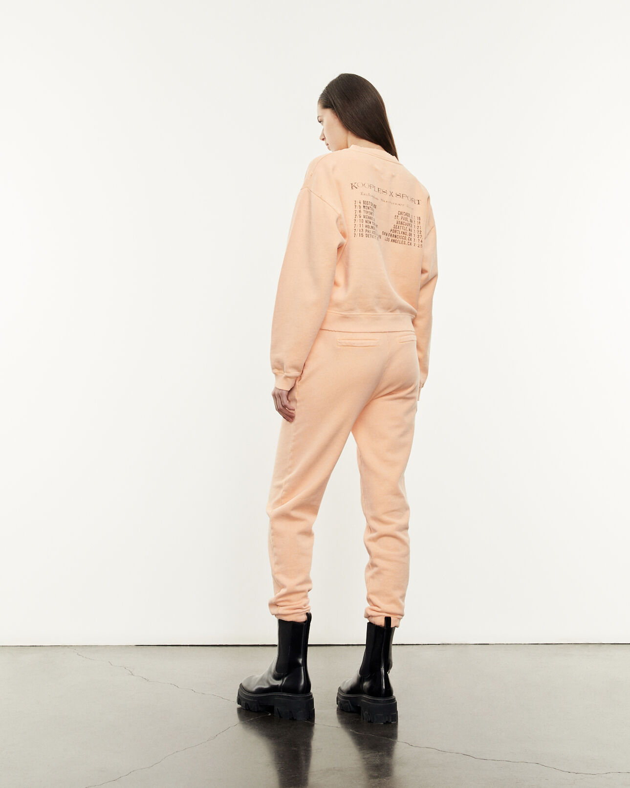 The Kooples WOMEN OLD ORANGE faded orange joggers with print