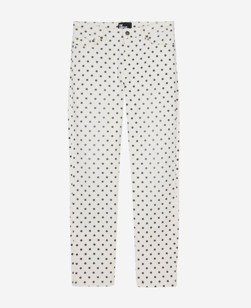 The Kooples WOMEN BEIGE GREY beige polka-dot skinny jeans
