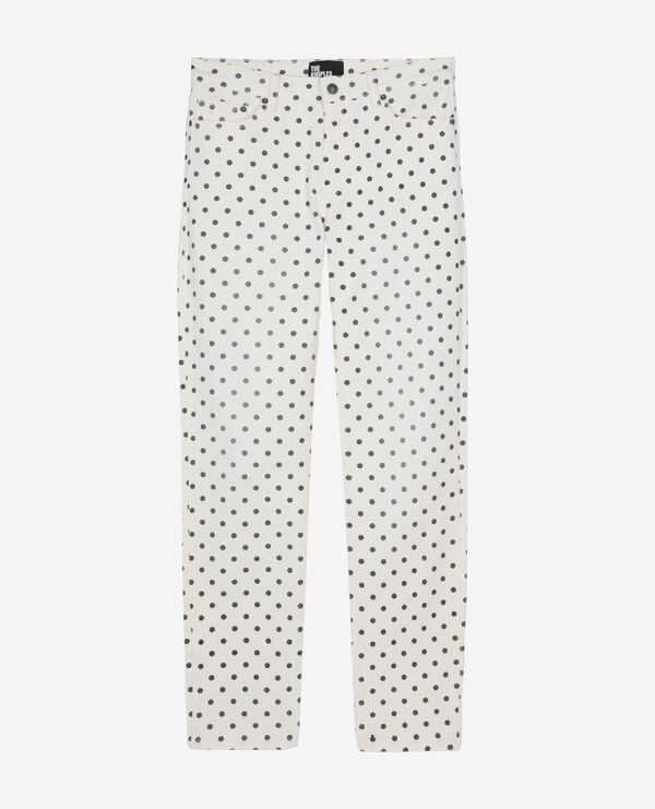 The Kooples WOMEN BEIGE GREY beige polka-dot skinny jeans
