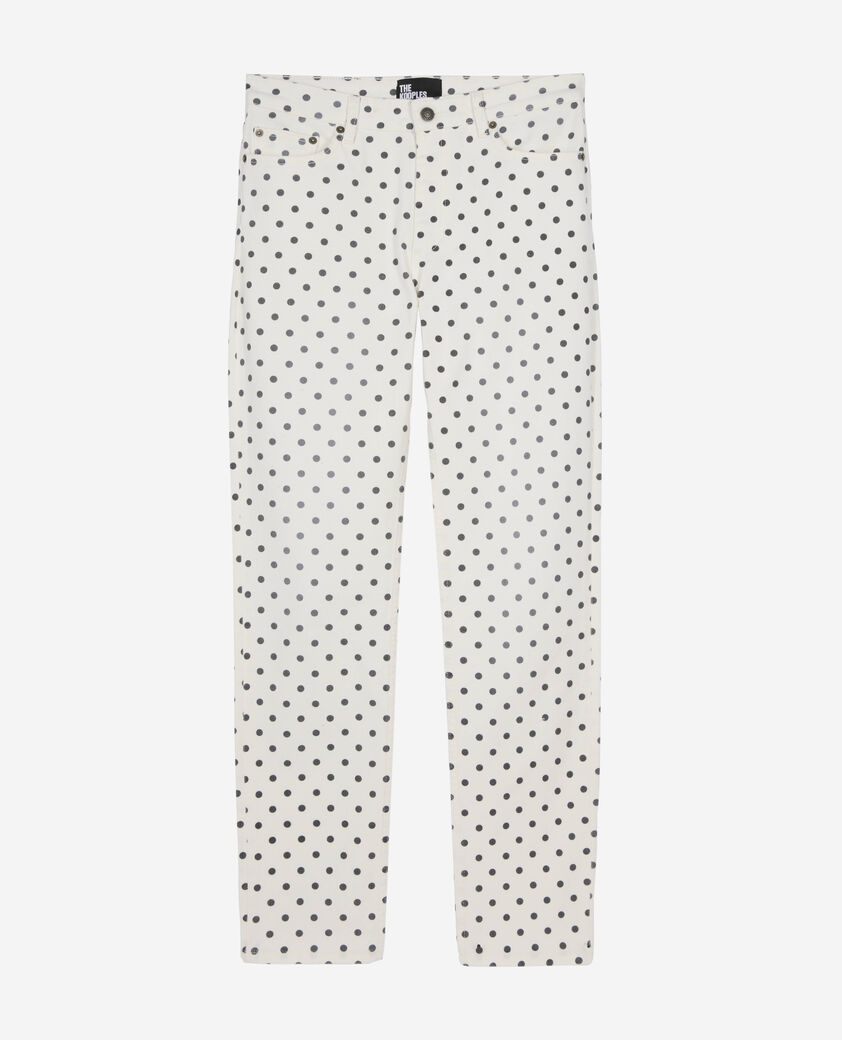The Kooples WOMEN BEIGE GREY beige polka-dot skinny jeans